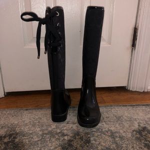Coach black rain boots